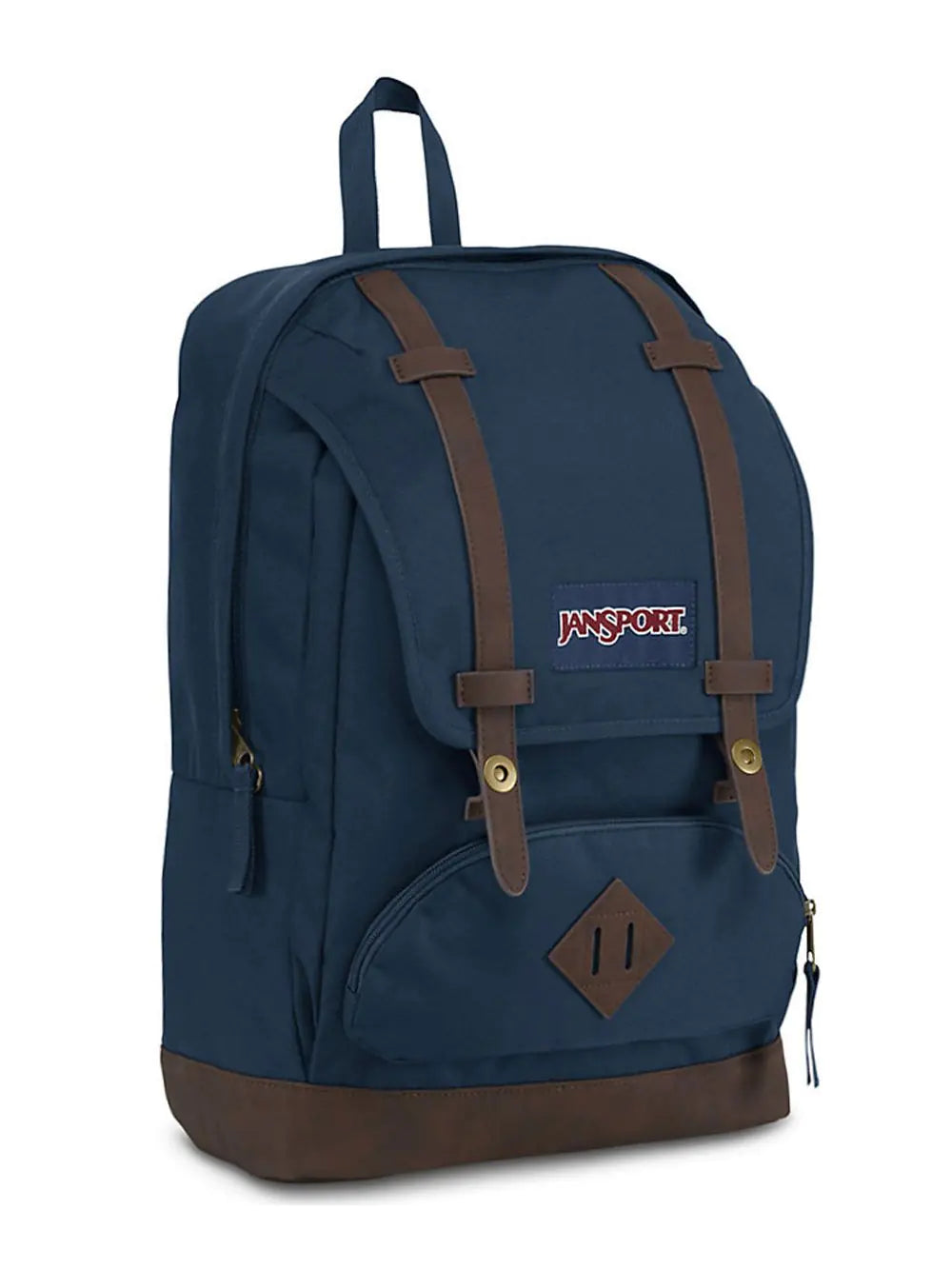 JanSport Cortlandt Laptop Backpack Navy 15” Laptop Sleeve-Synthetic Leather Shoulder Computer Bag with Large Compartment Padded Straps- Rucksack for Men Women