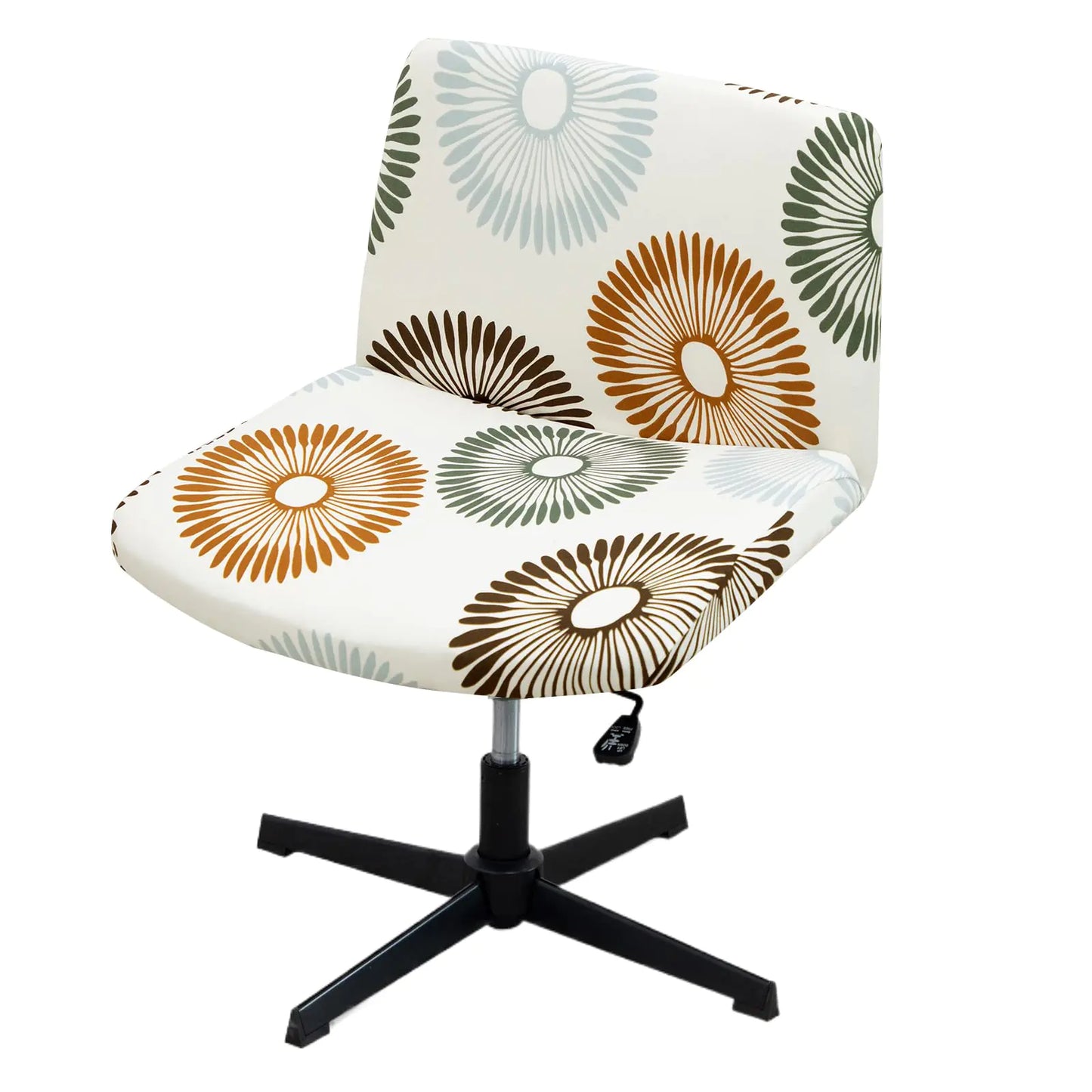 LiveGo Armless Chair Slipcover Armless Office Desk Chair Cover Knitted Jacquard Modern Vanity Chair Cover Wide Seat Computer Task Chair Cover Mid Back Accent Chair Cover (Print I)