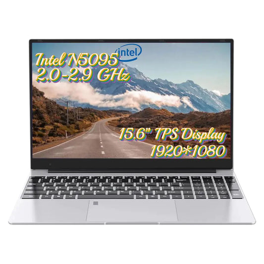 Laptop Computer with Quad-Core N5095 Processor(Up to 2.9GHz) Laptop PC with 16GB DDR4 RAM 512GB SSD 15.6" FHD IPS Display 2.4G+5G WiFi Fingerprint Unlock Backlit Keyboard Windows 10 Pro