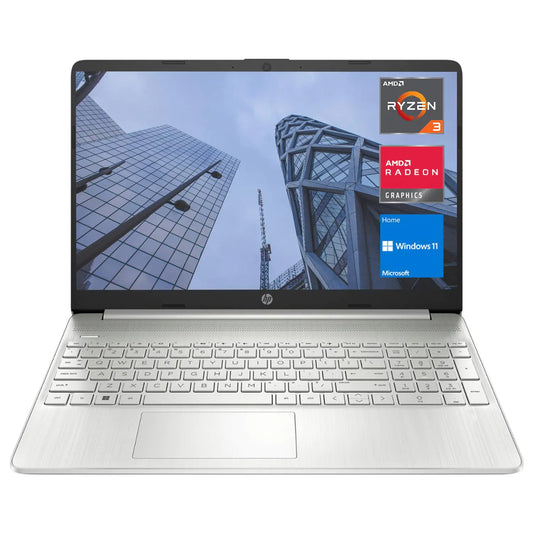 HP Essential 15 Laptop 15.6" HD Screen AMD Ryzen 3 5300U 16GB RAM 512GB SSD Webcam HDMI Wi-Fi Windows 11 Home Silver